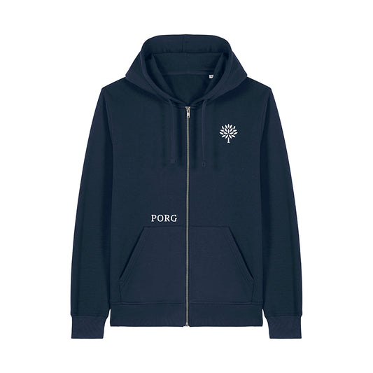PORG Tmavě Modrá Mikina Na Zip