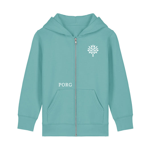 PORG Dětká Mikina na Zip Tyrkysová (1. Stupeň)